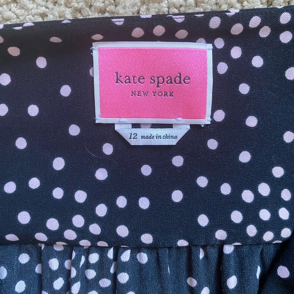 Kate Spade New York Black and Pink Festive Confetti Polka Dot Wrap Dress - Picture 8 of 9
